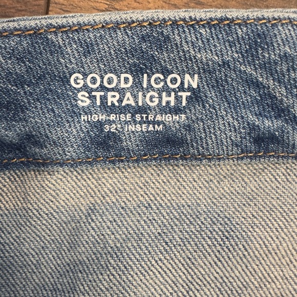 Good American Good Icon Straight Studded Jeans Indigo Plus Size 26 - Picture 5 of 16
